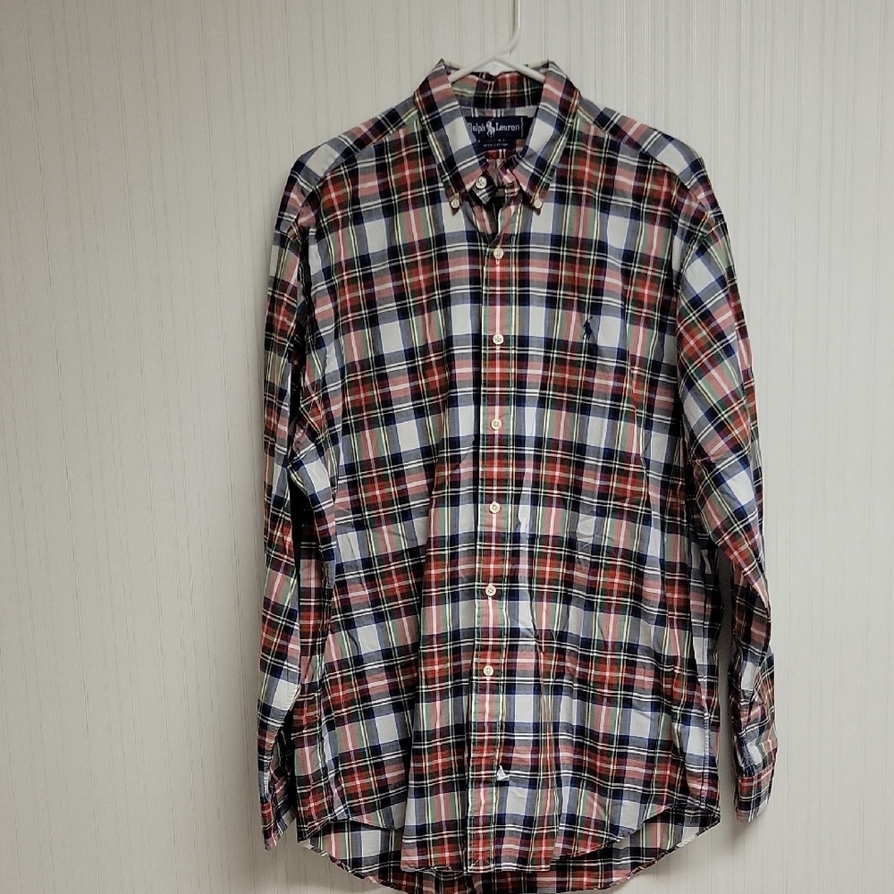 Ralph Lauren Multicolor Plaid Shirt large office academia preppy business